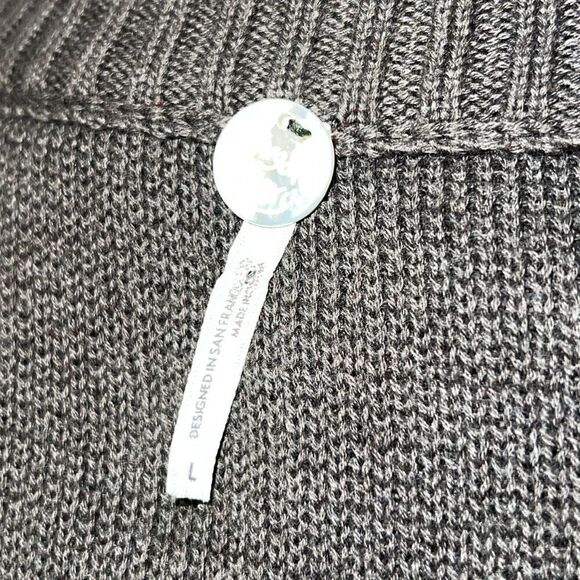 MARGARET O’LEARY Dark Olive Green Knit Sweater Moto Jacket-L - Picture 7 of 8